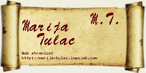 Marija Tulać vizit kartica